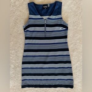 Point Zero Blue Denim trimmed dress